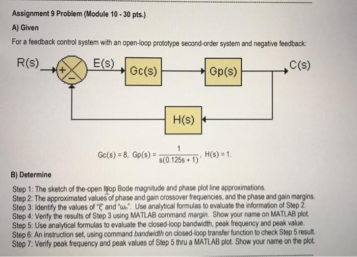 Solved Assignment 9 Problem (Module 10 - 30 pts.) A) Given | Chegg.com