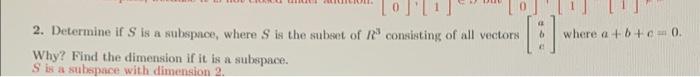 find dimension of subspace
