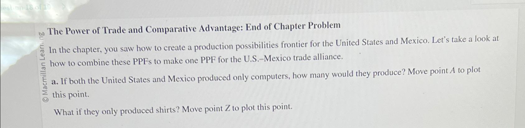 Solved The Power of Trade and Comparative Advantage: End of | Chegg.com