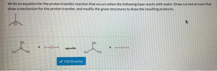 Solved Write an equation for the proton transfer reaction | Chegg.com