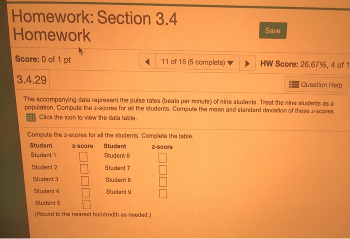 Solved Homework: Section 3.4 Homework Save Score: 0 of 1 pt | Chegg.com