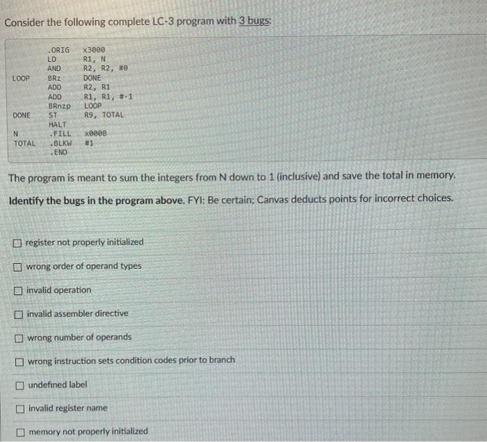 Solved Consider the following complete LC-3 program with 3 | Chegg.com