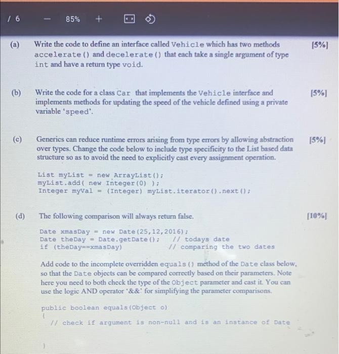Solved Java programming questionscode does not need to be | Chegg.com