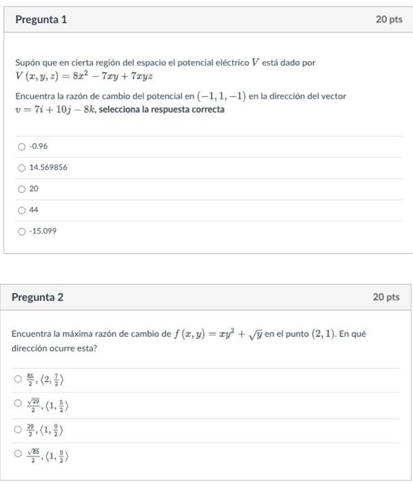 Supón que en cierta región del espacio el potencial eléctrico \( V \) está dado por \( V(x, y, z)=8 x^{2}-7 x y+7 x y z \) En