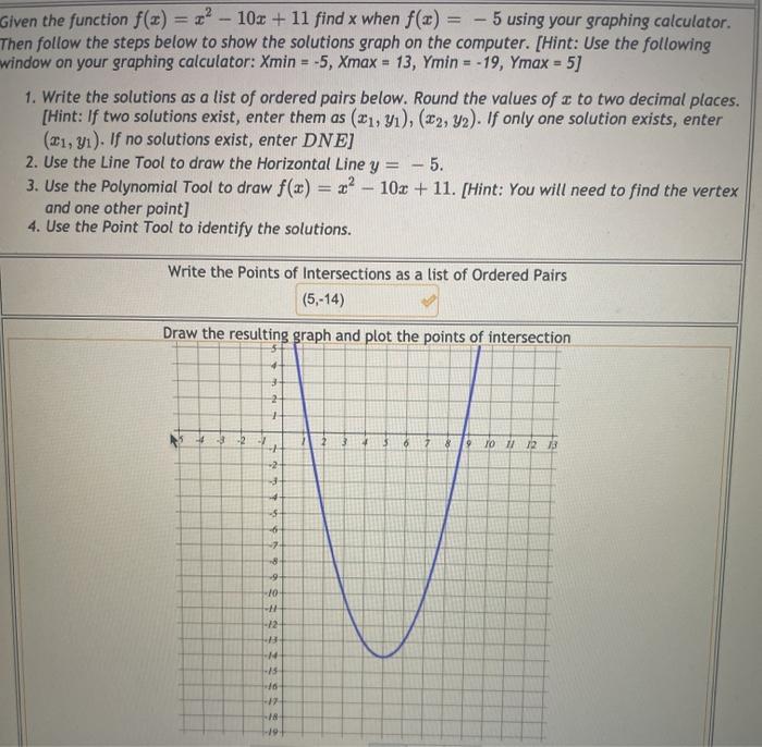 Solved Given the function f(x) = ? - 10x + 11 find x when | Chegg.com