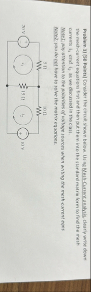 Solved Problem 1) (50 ﻿Points) ﻿Consider the circuit shown | Chegg.com