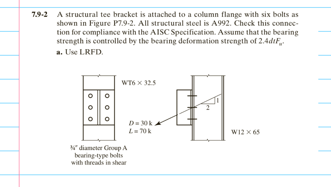 Tee Bracket Types 7.9-2 A structural tee bracket is attached to a | Chegg.com