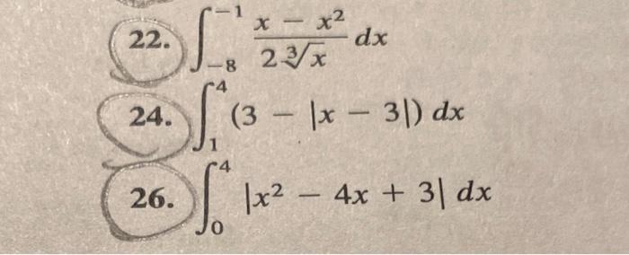 Solved Please help me solve all three integrals I've been | Chegg.com