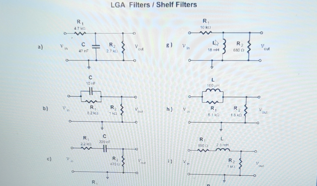 LGA Filters / ﻿Shelf Filtersa)g)b)h)c)i)Draw the IMR | Chegg.com
