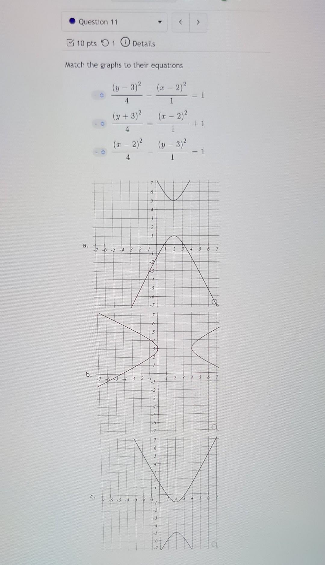 Solved Match the graphs to their equations | Chegg.com