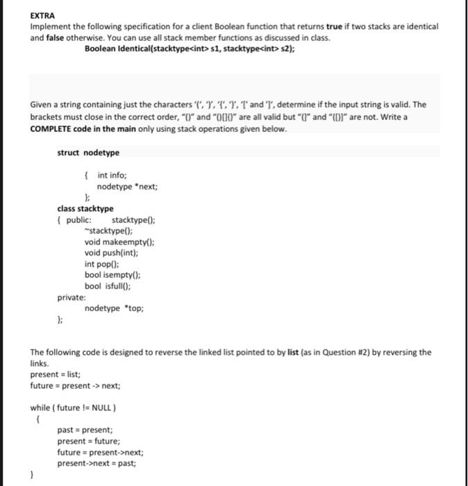Solved EXTRA Implement the following specification for a | Chegg.com