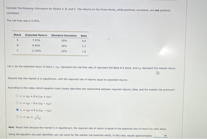 Solved CAPM, portfolio risk and return are fundamental | Chegg.com