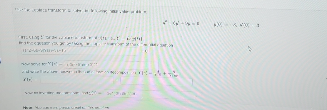 Solved Use the Laplace transform to solve the following | Chegg.com