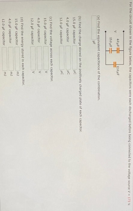 Solved For the circuit shown in the figure below, the | Chegg.com