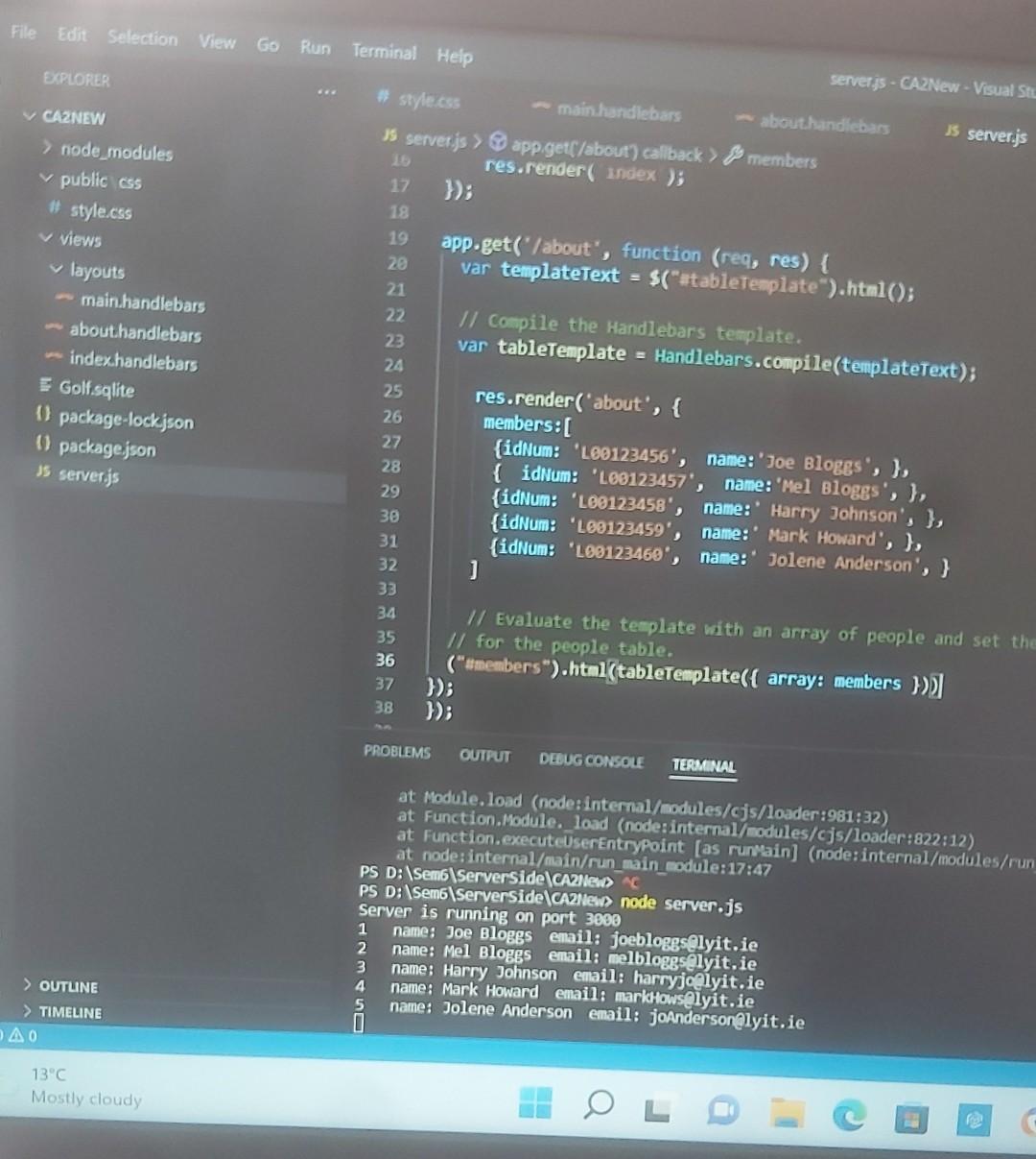 Solved express handlebars error. ReferenceError $is not | Chegg.com