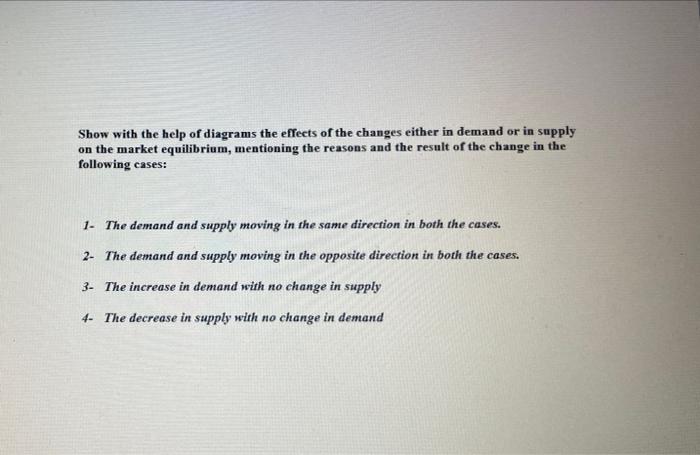 Solved Show with the help of diagrams the effects of the | Chegg.com