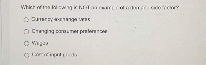 Solved Which of the following is NOT an example of a demand | Chegg.com