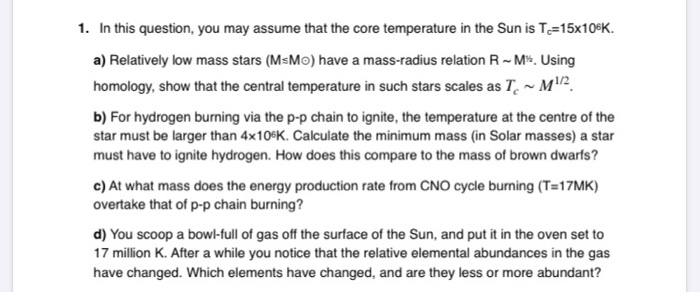 Solved 1. In this question, you may assume that the core | Chegg.com
