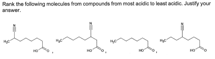 Solved Rank the following molecules from compounds from most | Chegg.com