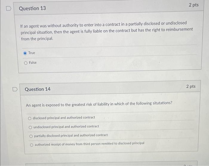 solved-2-pts-d-question-13-if-an-agent-was-without-authority-chegg