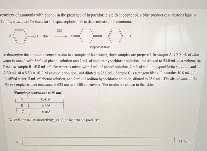 [Solved] eatment of ammonia with phenol in the presence of