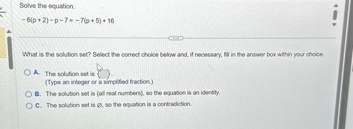 solve this equation for p p 1 2 3p 7 5