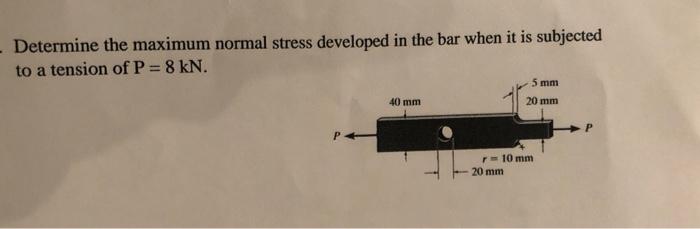 Solved - Determine the maximum normal stress developed in | Chegg.com