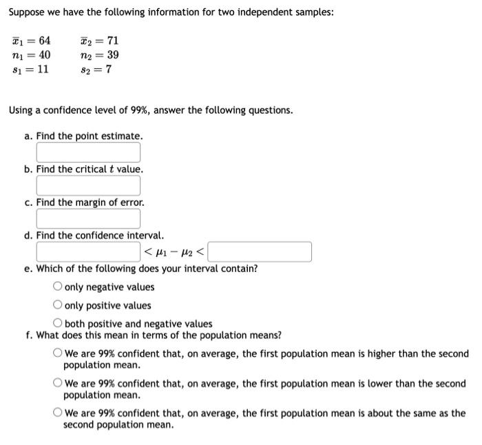 Solved Suppose we have the following information for two | Chegg.com