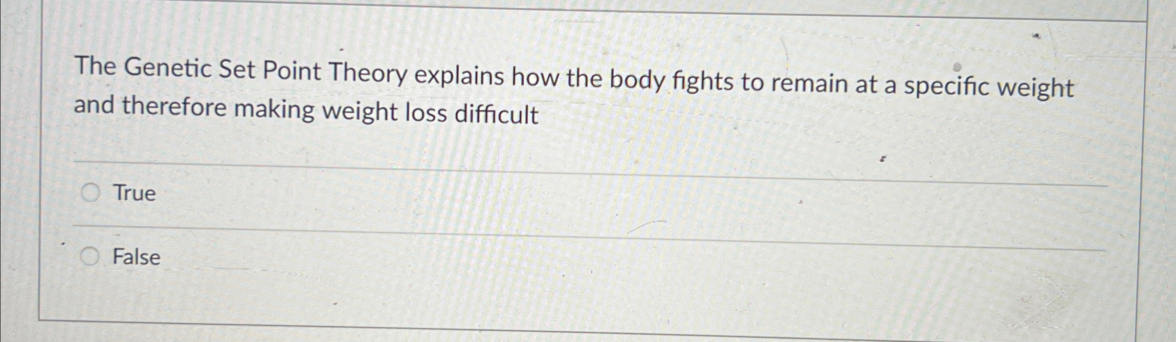 Solved The Set Point Theory explains how the body