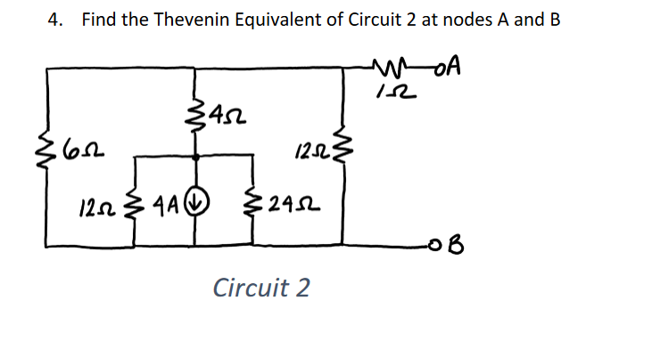 Solved Find the Thevenin Equivalent of Circuit 2 ﻿at nodes A | Chegg.com