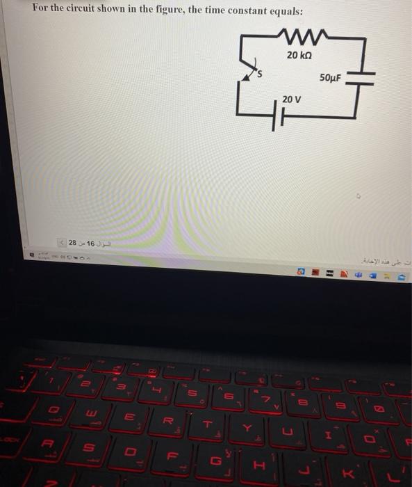 Solved For the circuit shown in the figure, the time | Chegg.com