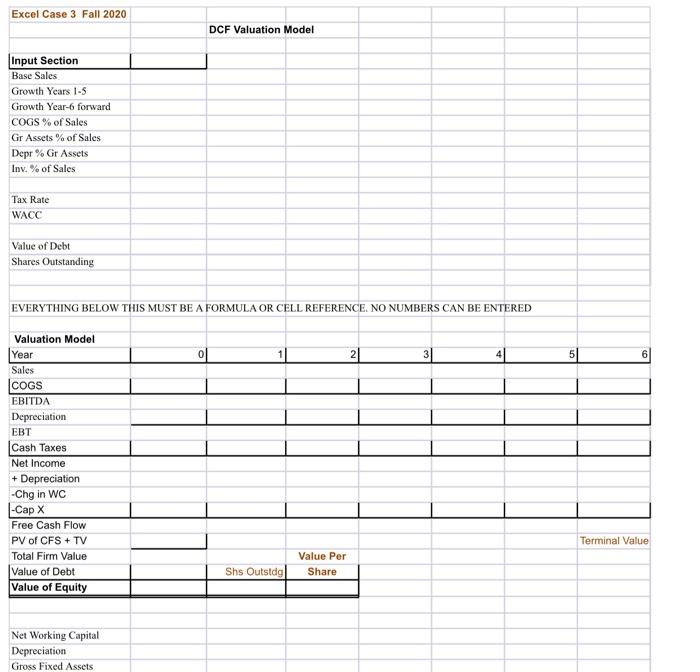 Solved You must use the Template for Excel Case #3 posted on | Chegg.com