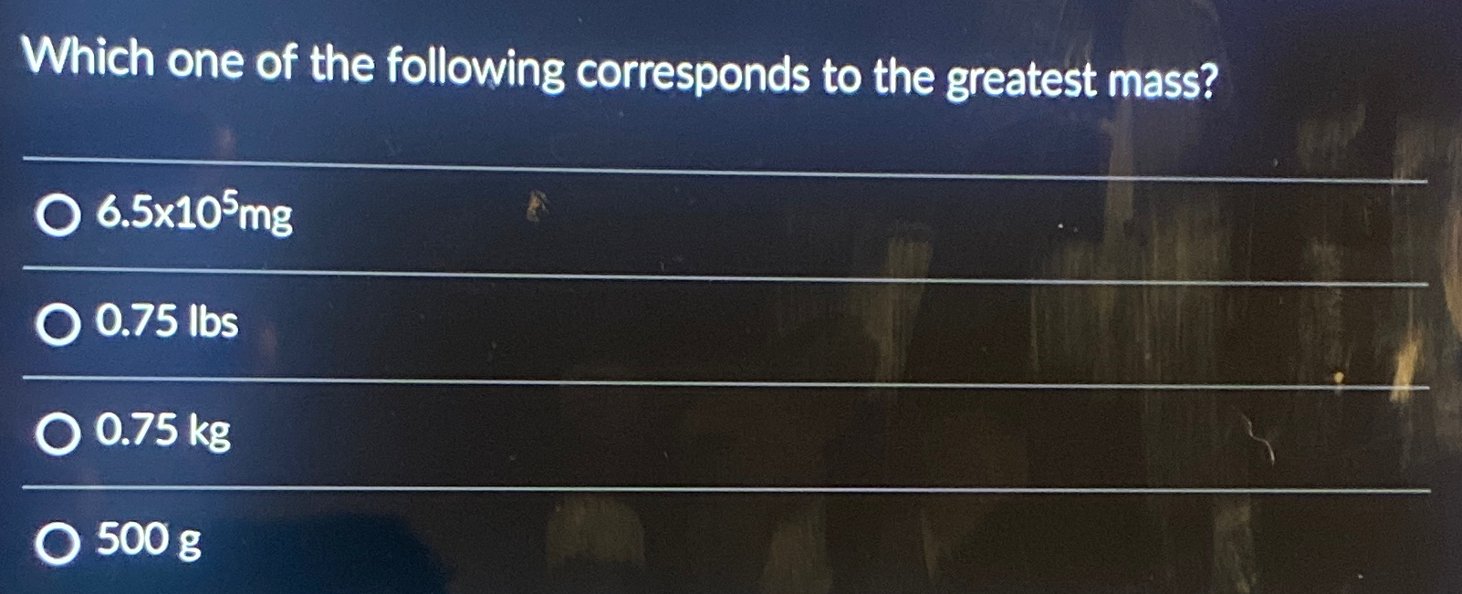Solved Which one of the following corresponds to the | Chegg.com
