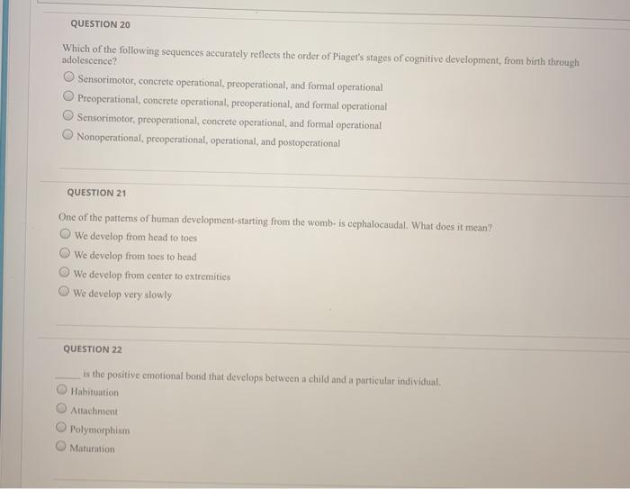 Solved QUESTION 20 Which of the following sequences Chegg