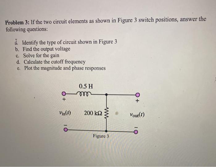 Solved Problem 3: If the two circuit elements as shown in | Chegg.com