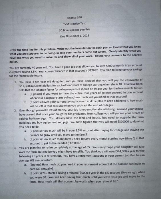 Solved TVM Practice Test 30 Bonus points possible Due | Chegg.com