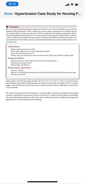 hypertension case study questions