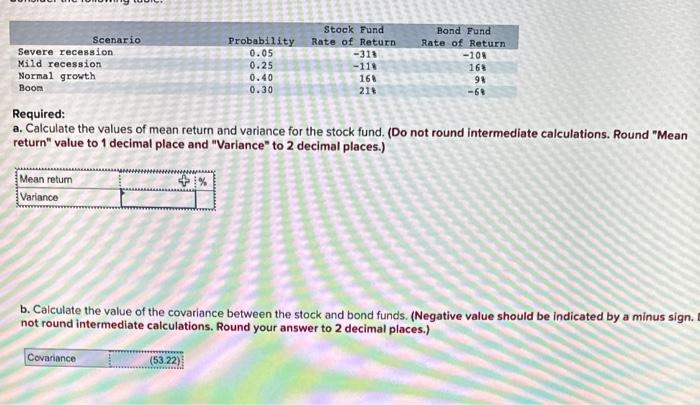 Solved A. Calculate The Values Of Mean Return And Variance | Chegg.com