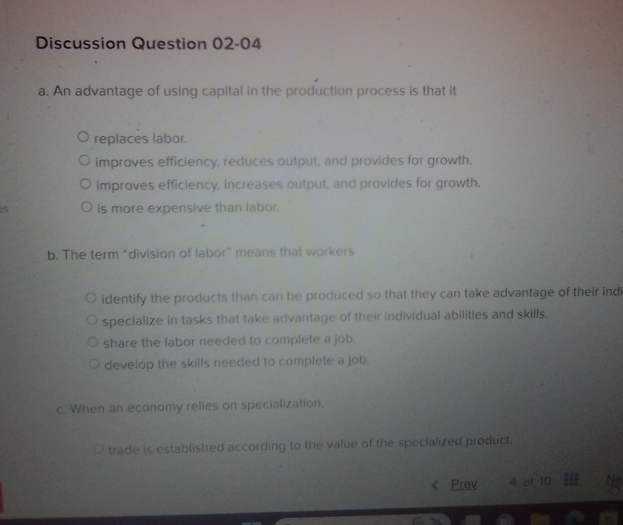 Solved Discussion Question 02 04a An Advantage Of Using Chegg Com   Image 