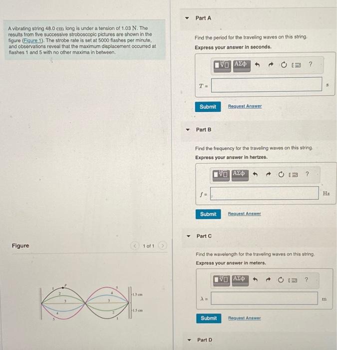 Solved A vibrating string 48.0 cm long is under a tension of