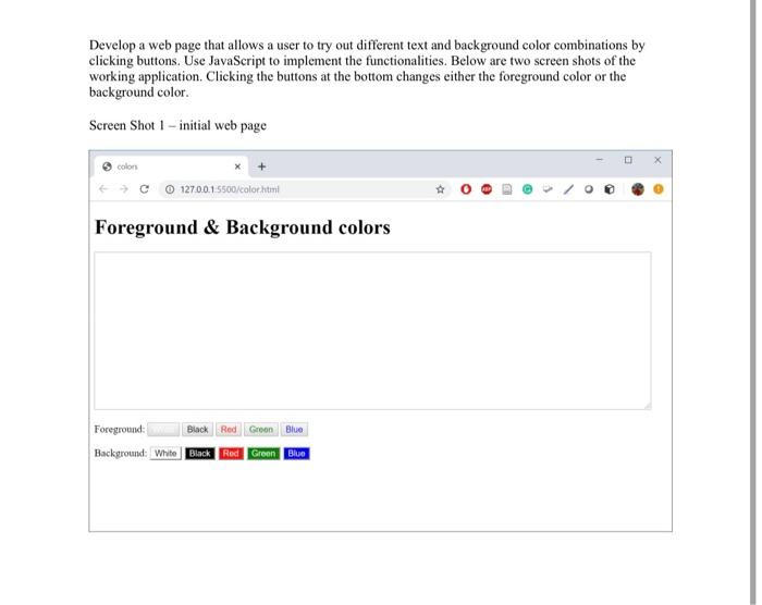 Solved Develop a web page that allows a user to try out | Chegg.com