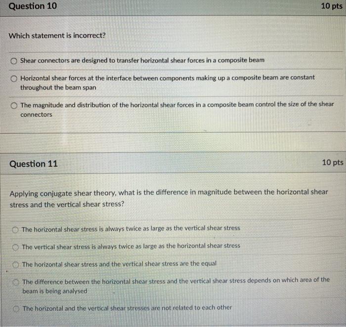 Solved Question 10 10 pts Which statement is incorrect? | Chegg.com