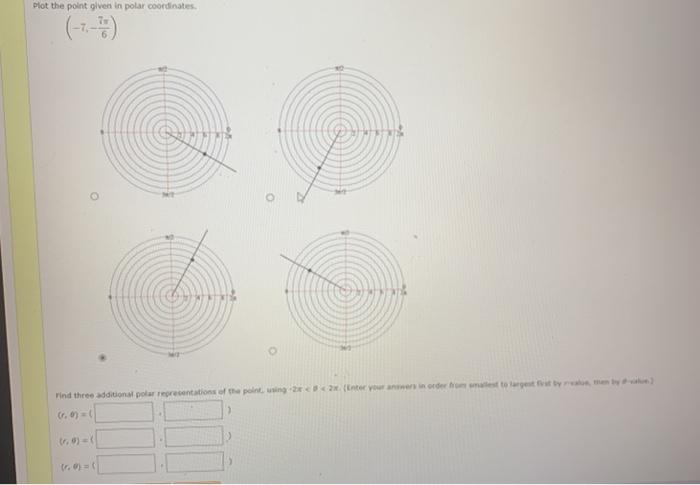 Solved plot the point given in polar coordinates. Find three | Chegg.com