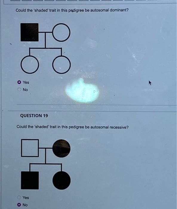 Solved Could the 'shaded' trait in this pedigree be | Chegg.com