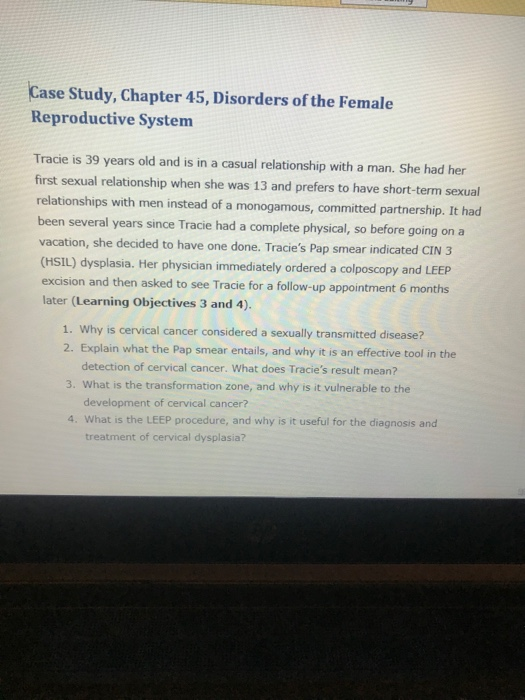 Solved Case Study Chapter 45 Disorders of the Female Chegg