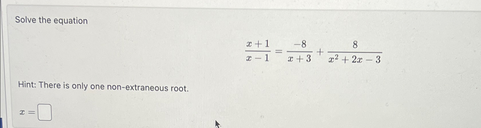 solve 2x(10x   8) = ‐3(x 1)