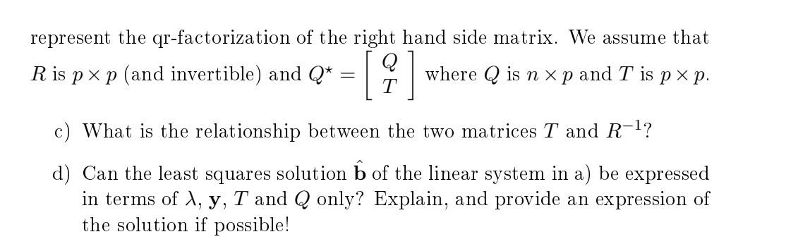 This exercise is about linear least squares | Chegg.com