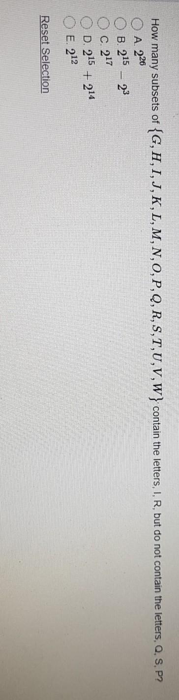 How Many Subsets Of G H I J K L M N O P Q Chegg Com