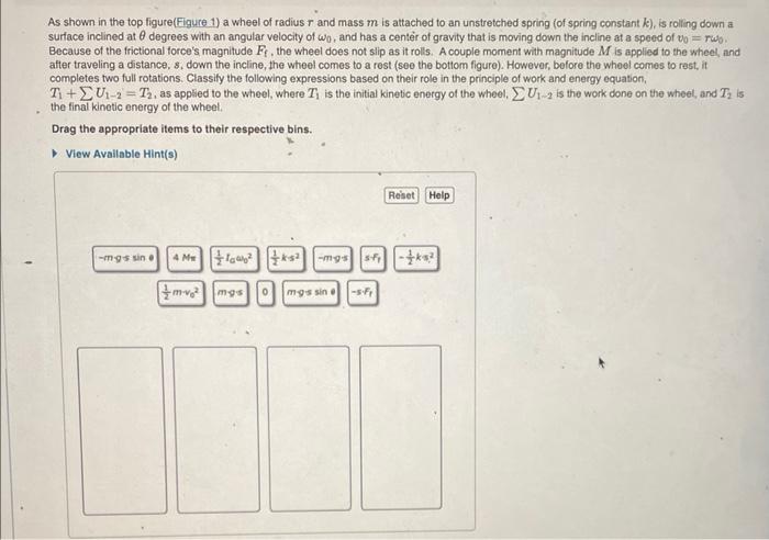 Solved As shown in the top figure(Figure 1) a wheel of | Chegg.com