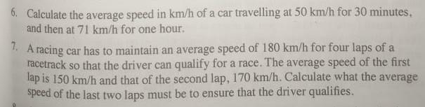 calculate the average speed in km h of a car travelling